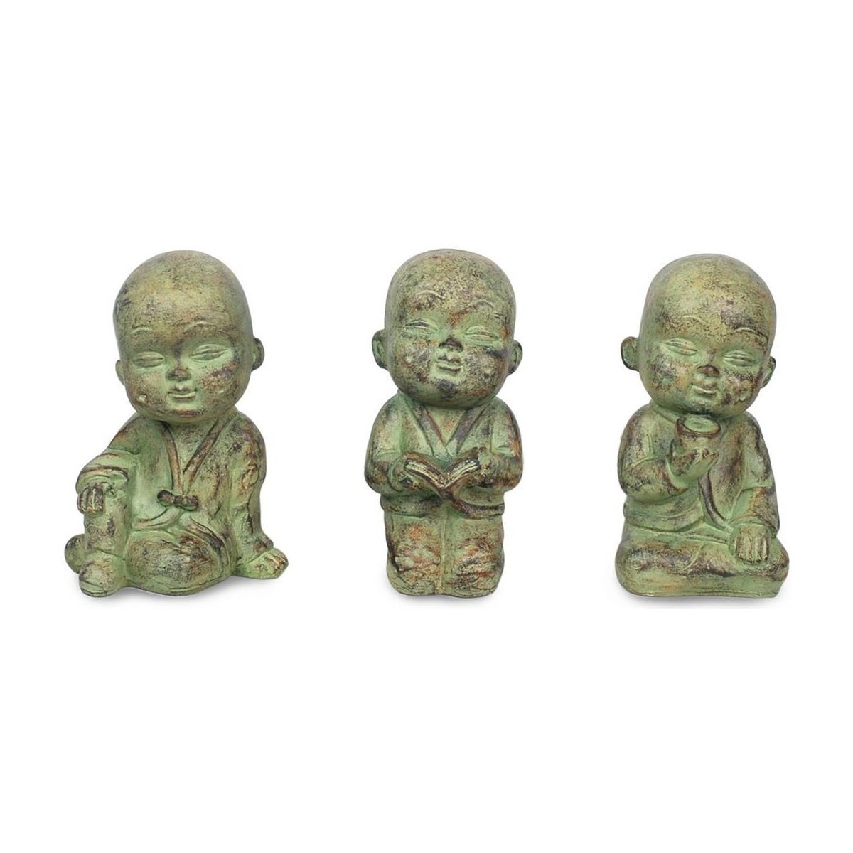 Casa Statuette e figurine Signes Grimalt Piccolo Buddha Set 3 Unità Kaki