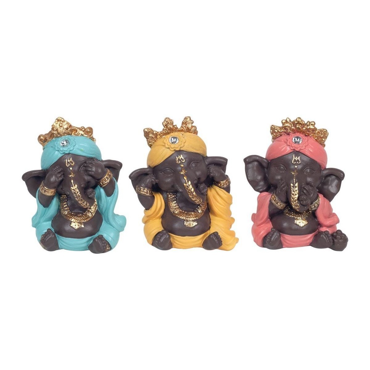 Casa Statuette e figurine Signes Grimalt Ganesh Non Vedo-Sento-Parla 3U Multicolore