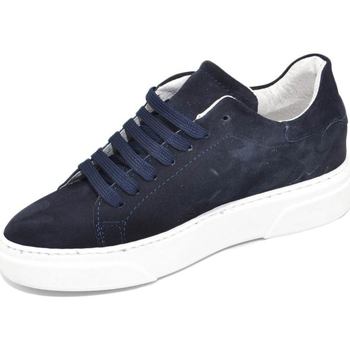 Scarpe Uomo Sneakers basse Malu Shoes Sneakers uomo in vera pelle scamosciata blu classico sportiva b Blu