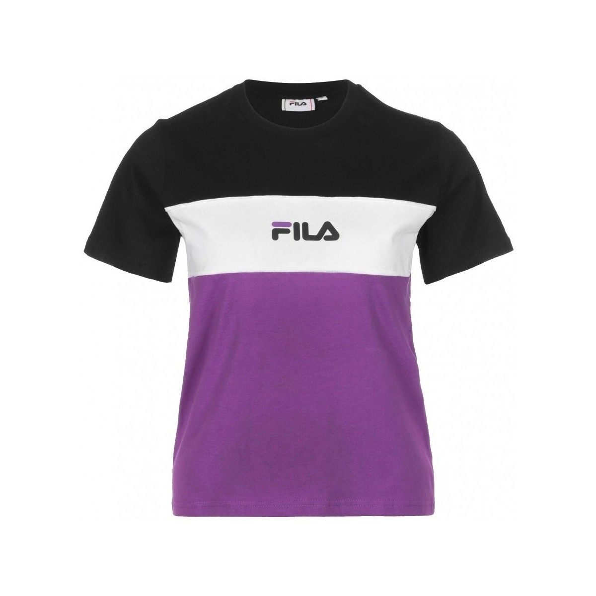 Abbigliamento Donna T-shirt & Polo Fila T shirt  Anokia Blocked Tee 688488 Donna Nero-bianco-viola Nero