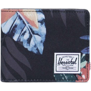 Borse Portafogli Herschel Carteira Hank RFID Indigo Denim Crosshatch/Saddle Brown Blu