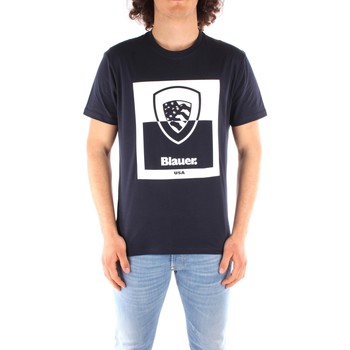 Abbigliamento Uomo T-shirt maniche corte Blauer 21SBLUH02131 Blu