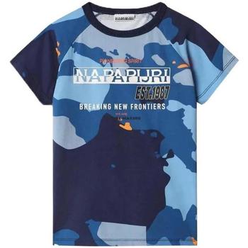 Abbigliamento Bambino T-shirt & Polo Napapijri . CAMOUFLAGE Blu