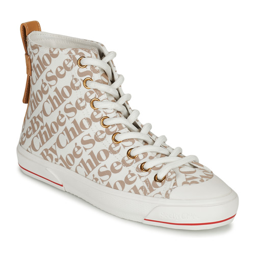 Scarpe Donna Sneakers alte See by Chloé ARYANA Beige