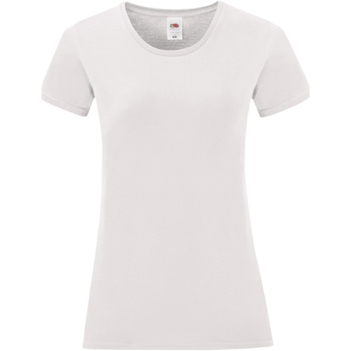Abbigliamento Donna T-shirts a maniche lunghe Fruit Of The Loom Iconic 150 Bianco