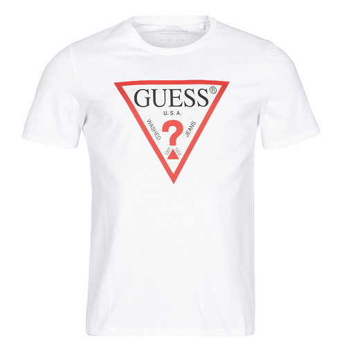 Abbigliamento Uomo T-shirt maniche corte Guess CN SS ORIGINAL LOGO TEE Bianco