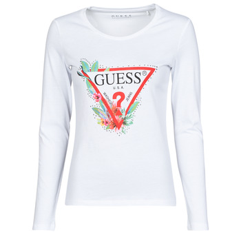 Abbigliamento Donna T-shirts a maniche lunghe Guess LS CN NELLI TEE Bianco