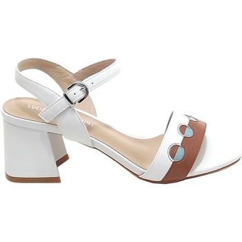 Luciano Barachini donna, scarpe sandalo, bianco e cuoio GL 281 Bianco