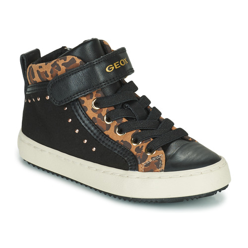 Scarpe Bambina Sneakers alte Geox KALISPERA Nero / Leopard