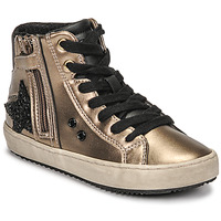 Scarpe Bambina Sneakers alte Geox KALISPERA Oro / Nero