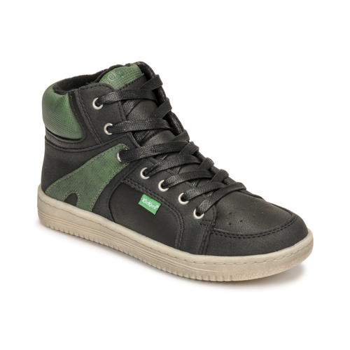 Scarpe Bambino Sneakers alte Kickers LOWELL Nero / Verde
