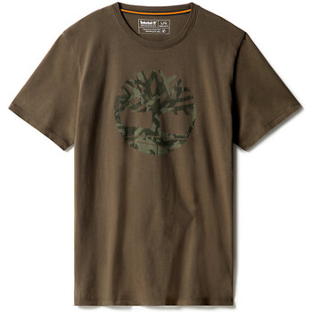 Abbigliamento Uomo T-shirt maniche corte Timberland Logo arbre camouflage Kaki