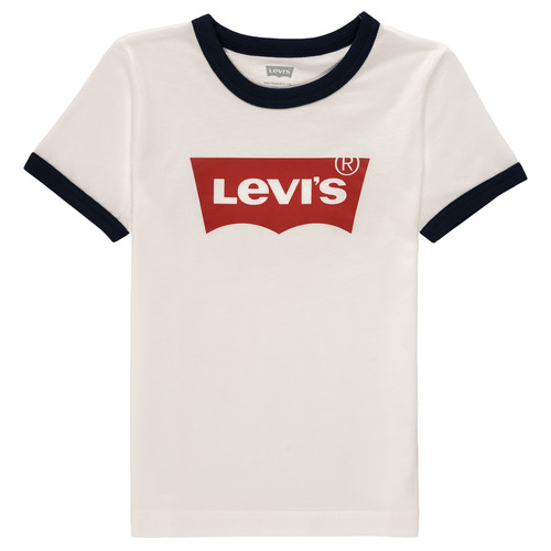 Abbigliamento Bambino T-shirt maniche corte Levi's BATWING RINGER TEE Bianco / Nero