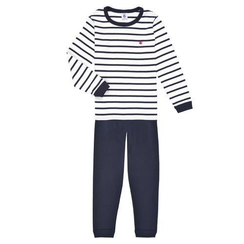 Abbigliamento Unisex bambino Pigiami / camicie da notte Petit Bateau TECHI Bianco / Blu