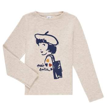 Abbigliamento Bambina T-shirts a maniche lunghe Petit Bateau ROMEO Beige