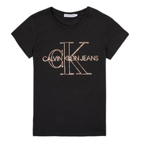 Abbigliamento Bambina T-shirt maniche corte Calvin Klein Jeans TIZIE Nero