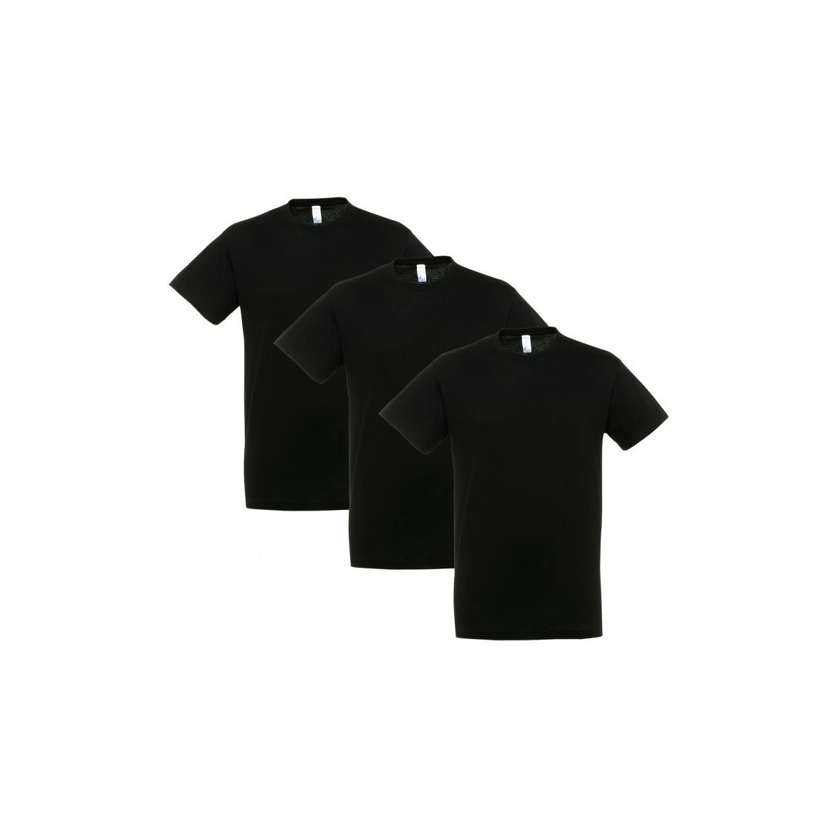 Abbigliamento T-shirt maniche corte Sols PACK 3 CAMISETAS NEGRAS COTTON Nero