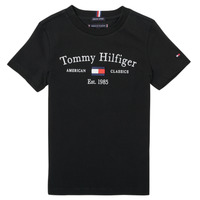 Abbigliamento Bambino T-shirt maniche corte Tommy Hilfiger YASSINE Nero