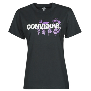 Abbigliamento Donna T-shirt maniche corte Converse HYBRID FLOWER RELAXED TEE Nero