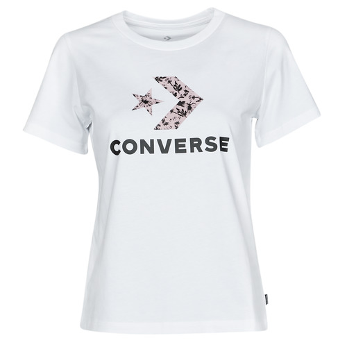 Abbigliamento Donna T-shirt maniche corte Converse STAR CHEVRON HYBRID FLOWER INFILL CLASSIC TEE Bianco
