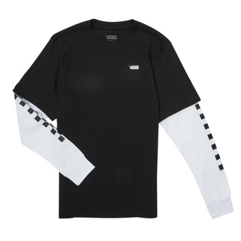 Abbigliamento Unisex bambino T-shirts a maniche lunghe Vans LONG CHECK TWOFER Nero