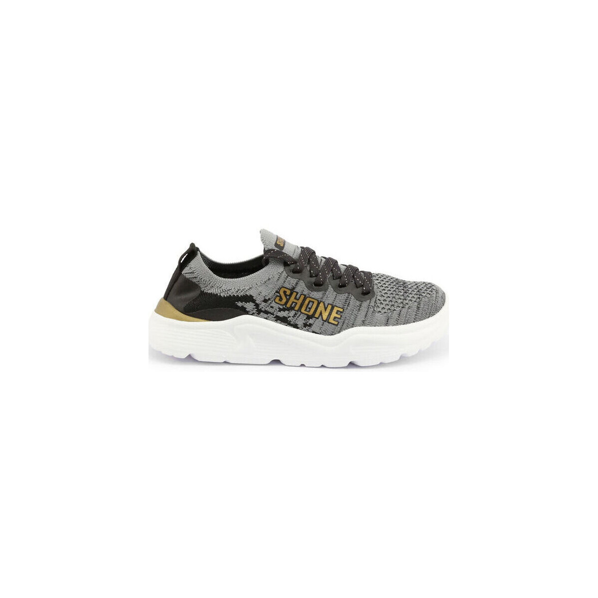 Scarpe Uomo Sneakers Shone 155-001 Grey/Gold Grigio