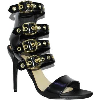 Image of Sandali Malu Shoes Scarpe sandali tacco nero pelle art.st9046 made in italy accessori fib