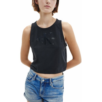 Abbigliamento Donna Top / T-shirt senza maniche Calvin Klein Jeans Classic logo Nero