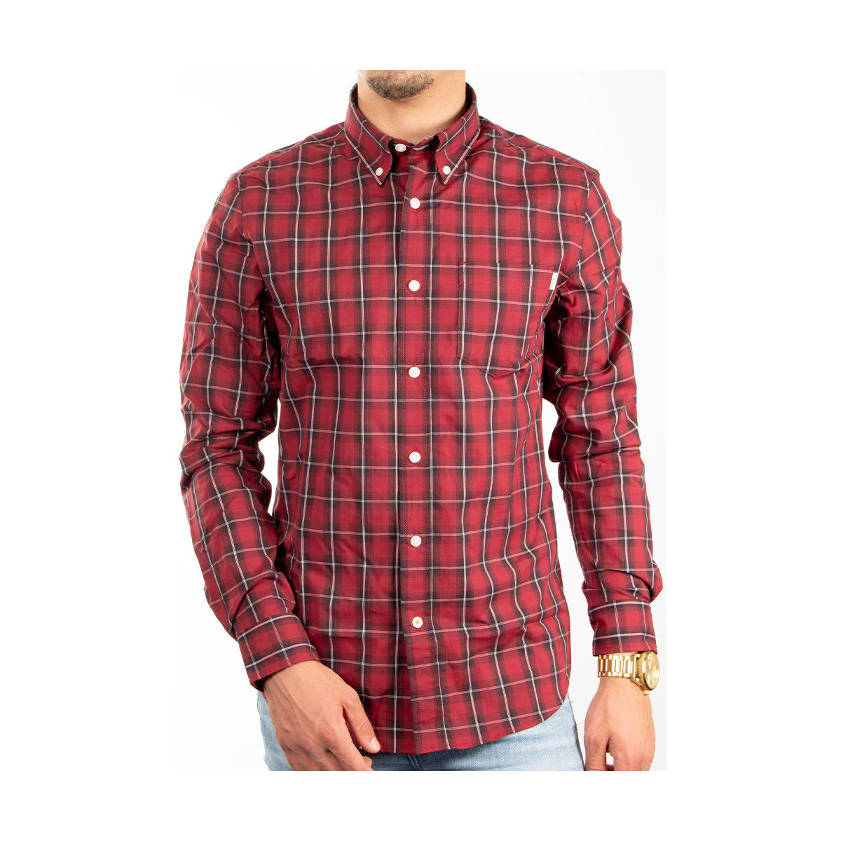 Abbigliamento Uomo T-shirts a maniche lunghe Timberland Style canadienne Rosso