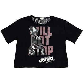 Abbigliamento Bambina T-shirt maniche corte Dimensione Danza T-SHIRT CROPPED M/M BIELASTICO GIRL Nero
