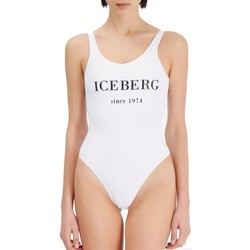 Abbigliamento Donna Costume / Bermuda da spiaggia Iceberg Costume Intero Con Scritta  Bianco Bianco
