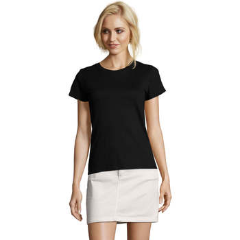 Abbigliamento Donna T-shirt maniche corte Sols Camiseta IMPERIAL FIT color Negro Nero