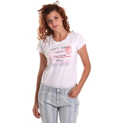 Abbigliamento Donna T-shirt maniche corte Key Up 5K02S 0001 Bianco