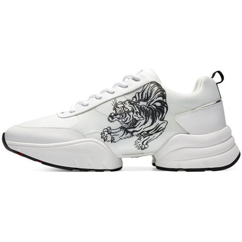 Scarpe Uomo Sneakers Ed Hardy Caged runner tiger white-black Bianco