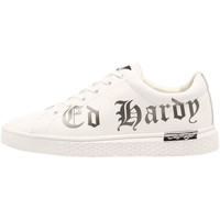 Scarpe Uomo Sneakers Ed Hardy - Script low top white-gun metal Bianco