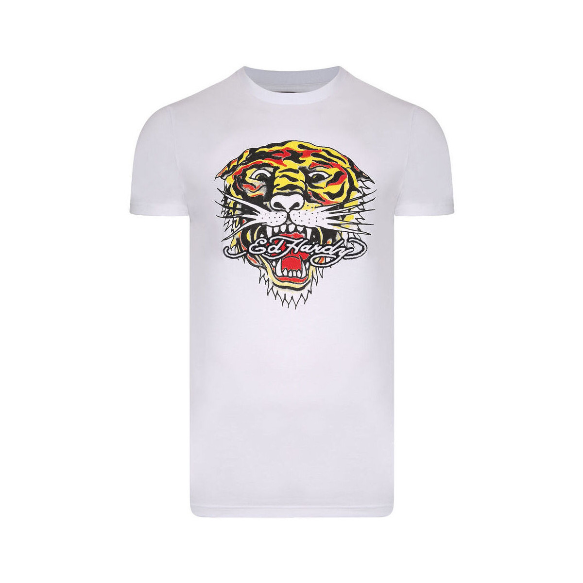 Abbigliamento Uomo T-shirt maniche corte Ed Hardy Tiger mouth graphic t-shirt white Bianco
