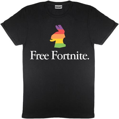 Abbigliamento Donna T-shirts a maniche lunghe Free Fortnite Rainbow Nero