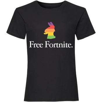Abbigliamento Bambina T-shirts a maniche lunghe Free Fortnite Rainbow Nero