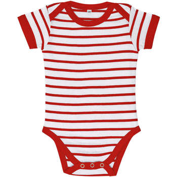 Abbigliamento Unisex bambino T-shirt maniche corte Sols Body bebé a rayas Rosso