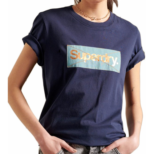 Abbigliamento Donna T-shirt maniche corte Superdry Cl platina Blu