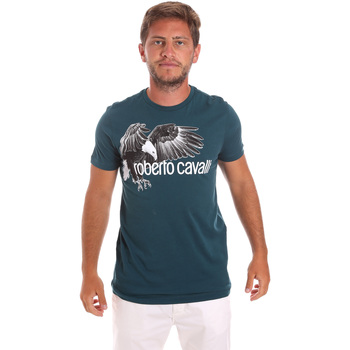 Abbigliamento Uomo T-shirt maniche corte Roberto Cavalli HST68B Verde