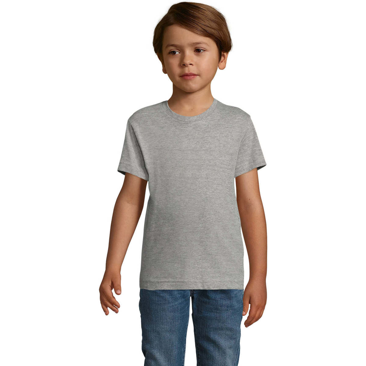 Abbigliamento Unisex bambino T-shirt maniche corte Sols REGENT FIT CAMISETA MANGA CORTA Grigio