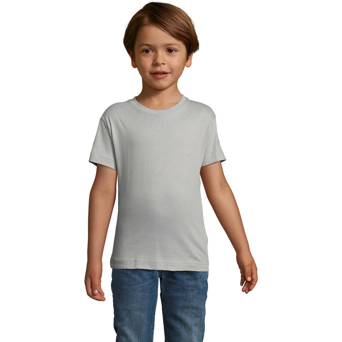 Abbigliamento Unisex bambino T-shirt maniche corte Sols REGENT FIT CAMISETA MANGA CORTA Grigio