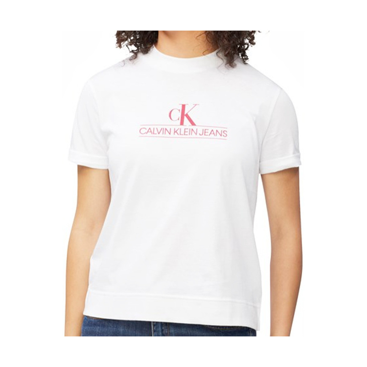 Abbigliamento Donna T-shirt maniche corte Calvin Klein Jeans Classic logo Bianco