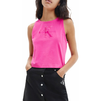 Abbigliamento Donna Top / T-shirt senza maniche Calvin Klein Jeans Logo brillant Rosa