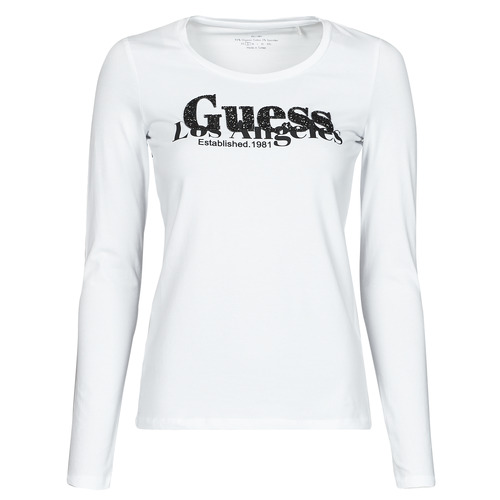Abbigliamento Donna T-shirts a maniche lunghe Guess LS CN ASTRELLE TEE Bianco
