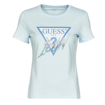 Abbigliamento Donna T-shirt maniche corte Guess SS CN ICON TEE Blu