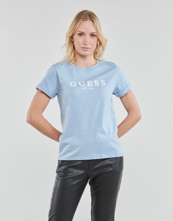 Abbigliamento Donna T-shirt maniche corte Guess ES SS GUESS 1981 ROLL CUFF TEE Blu