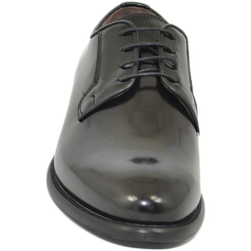 Scarpe Uomo Derby & Richelieu Malu Shoes Scarpe uomo stringate liscia vera pelle abrasivata nero made in Nero