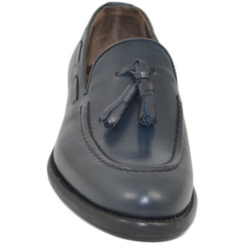 Image of Scarpe Malu Shoes Scarpe Scarpe uomo classico mocassino inglese blu dandy nappa vera pel